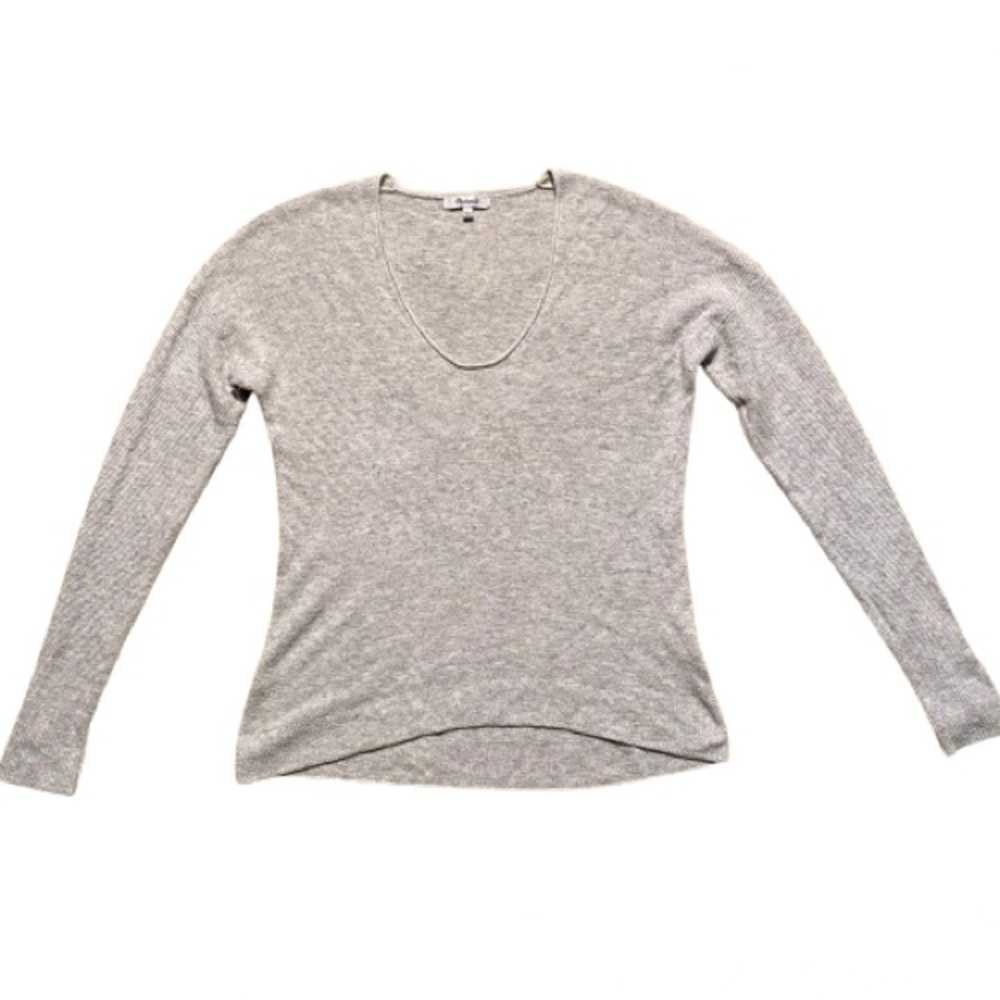 Madewell Women's Heather Gray Scoop Neck Sweater
